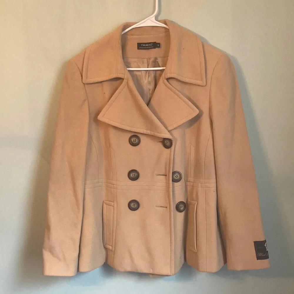 Tribal cream pea coat - Picture 1 of 9